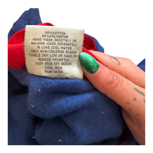 Vintage KU Jayhawks Men’s Embroidered Blue & Red Size XL Zip Up Cotton Hoodie - Picture 5 of 9